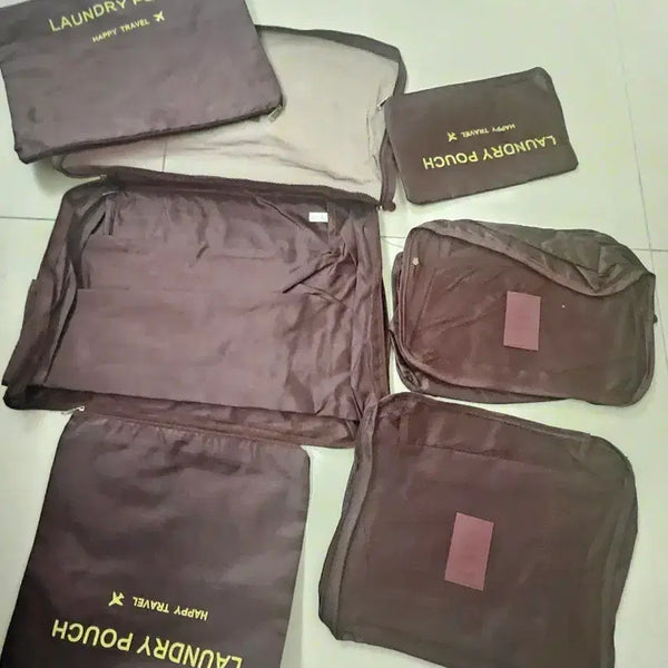 [BUNJANG] Travel Laundry Pouch Set (6 Pieces) / 여행용 세탁 파우치 6종 세트
