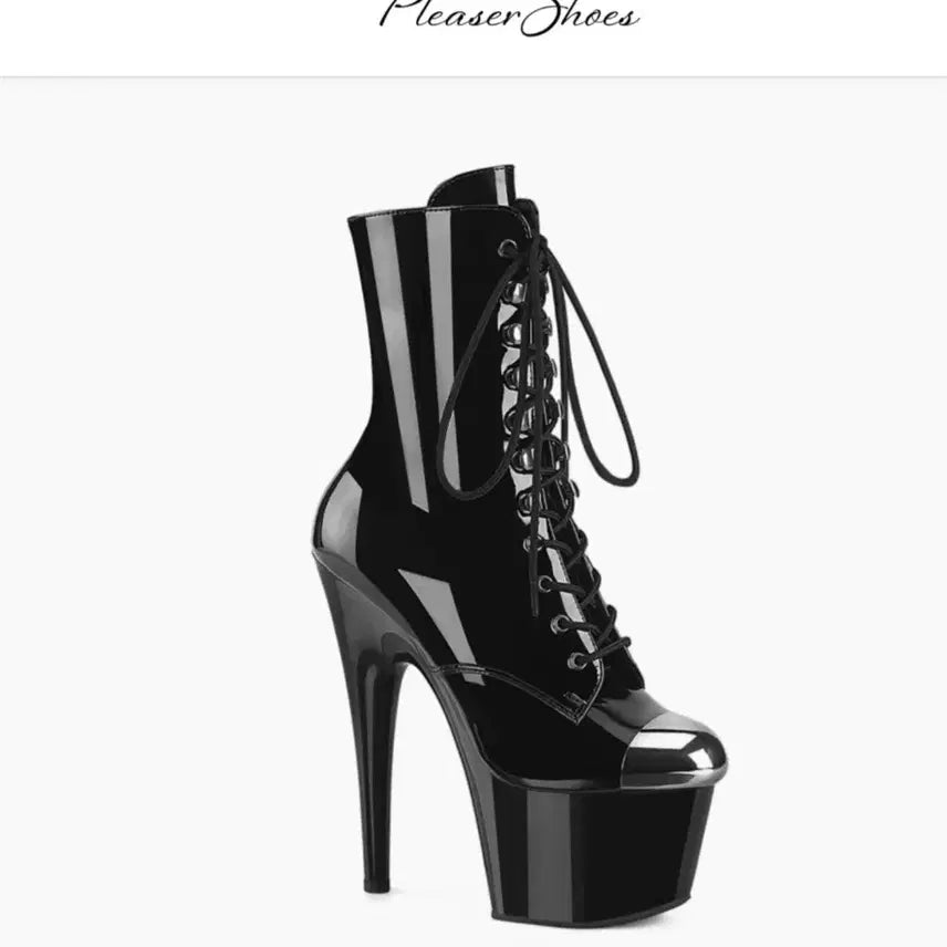 [BUNJANG] Pleaser Shoes Exotic Pleasure Pole Dance Heels Black Enamel / 이그조틱 플레져 폴댄스 힐