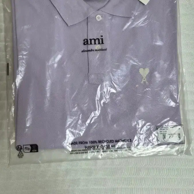 [BUNJANG] Ami Men's Polo T-Shirt Lilac / (미개봉 새상품M) 아미 남성 폴로 반팔 티셔츠