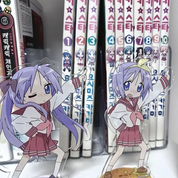 [BUNJANG] Lucky Star Manga Complete Set (Volumes 1-10) + Kagami Hiiragi Acrylic Stand / 러키스타 만화책 1~10권 + 히이라기 자매 아크릴