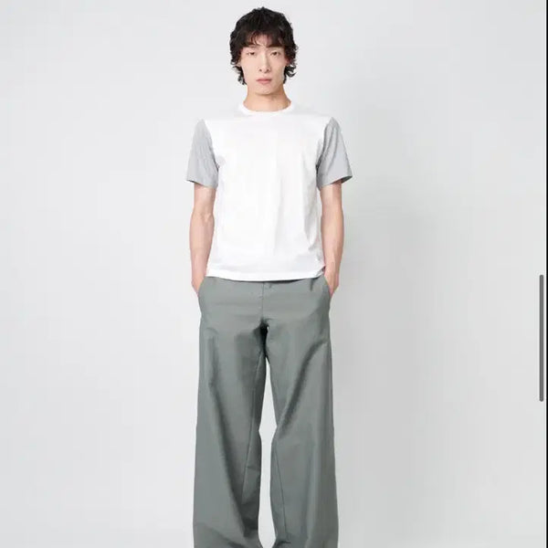 [BUNJANG] NUMARE EE Contrast Half Sleeve T-Shirt White (L) / [새상품] 누마레 EE contrast half sleeve 티셔츠 화이트 (L)