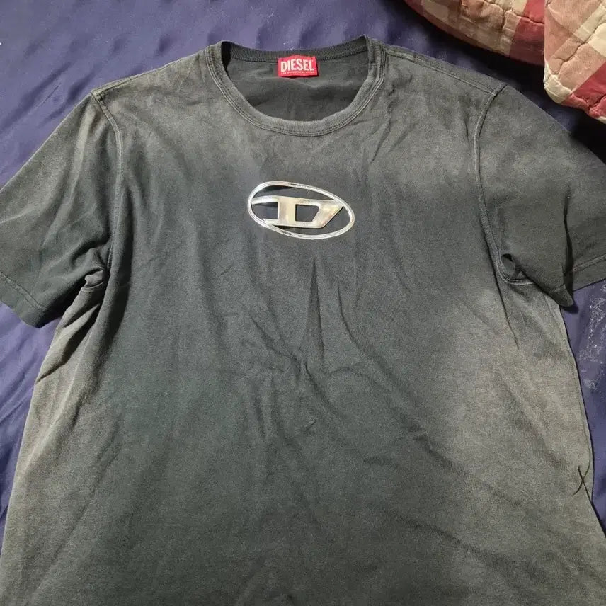 [BUNJANG] Diesel Logo Short Sleeve T-Shirt Black L / 디젤 로고 반팔 티셔츠 블랙