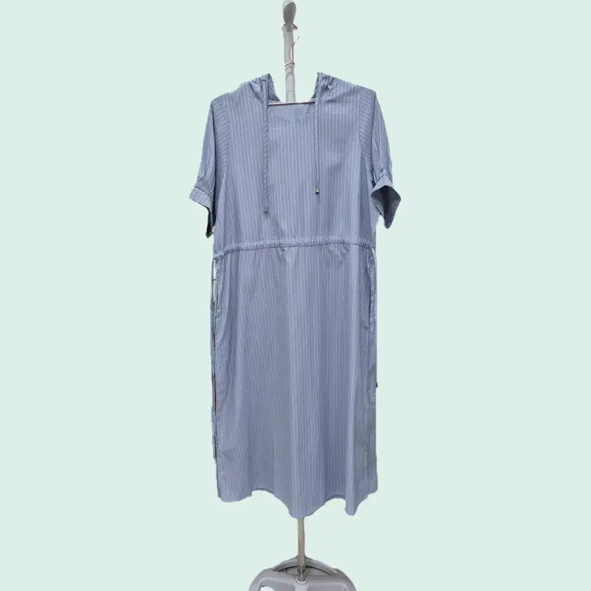 [BUNJANG] Striped Hooded Maxi Dress / 롱 원피스(새상품)