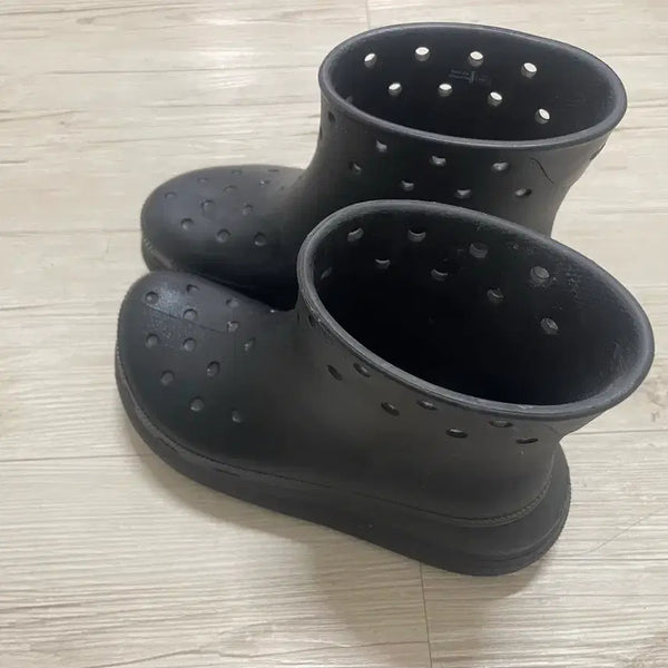 [BUNJANG] Crocs Black Rain Boots M6 W8 / 크록스 블랙 레인 부츠
