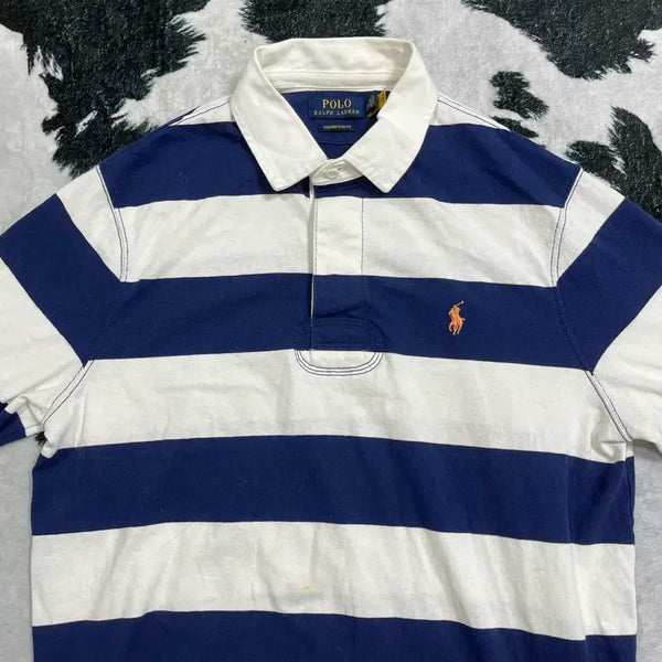 [BUNJANG] Polo Ralph Lauren Striped Long Sleeve Rugby Shirt (Kids L) / 폴로 랄프로렌 스트라이프 긴팔 럭비티