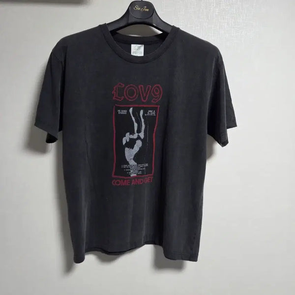 [BUNJANG] LOVE9 Faded Black Bio-Washed T-Shirt / (1) L9 faded black is t shirt LOVE9