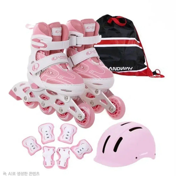[BUNJANG] Mount Children's Inline Skates Pink Set / 새제품 마운트 아동 인라인 스케이트 핑크세트