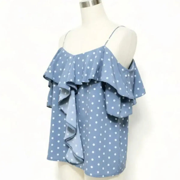 [BUNJANG] Women's Polka Dot Sleeveless Blouse Top / 새상품 44 55 66 블라우스 여성 나시 땡땡이 탑 민소매 새제품 여자