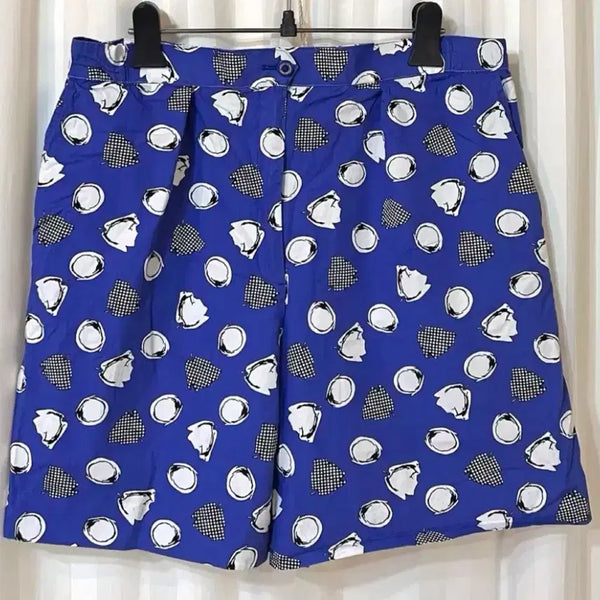 [BUNJANG] EVANOVA Golf Blue Pattern Shorts (Tailored) / EVANOVA 골프 블루 반바지 수선된 바지