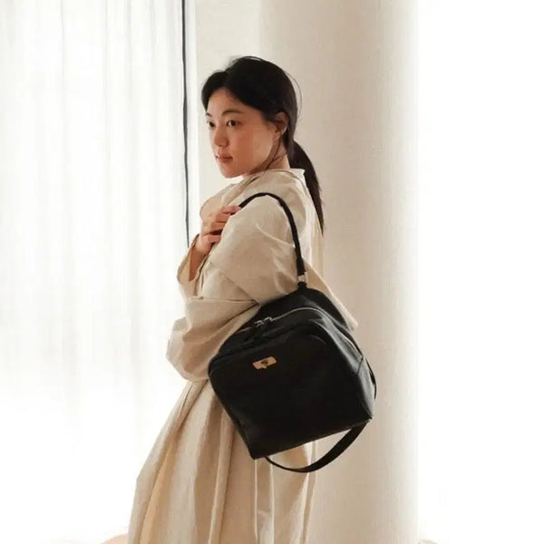 [BUNJANG] SWI Fabe Bag Small Black Italian Leather / 스와이 파베백