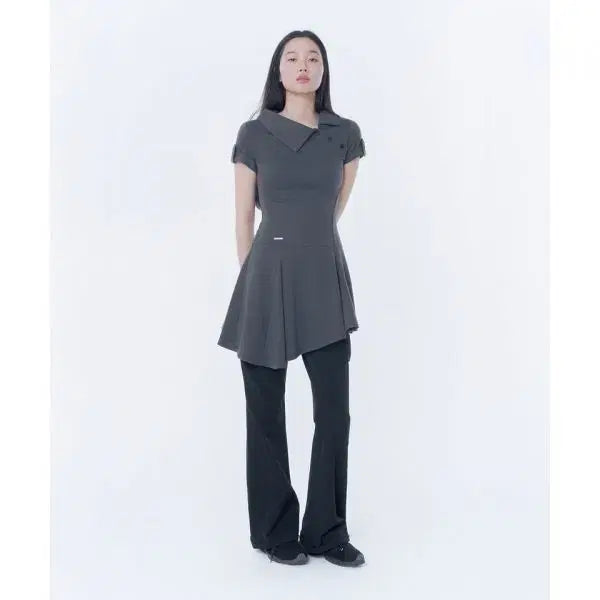 [BUNJANG] Miseki Seoul Slash Button Flare One Piece Dress / 미세키서울Slash button flare one piece