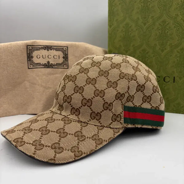 [BUNJANG] Gucci Web Detail GG Supreme Canvas Baseball Cap / [정품/백화점판] 구찌 웹 디테일 GG 슈프림 캔버스 베이스볼 캡모자