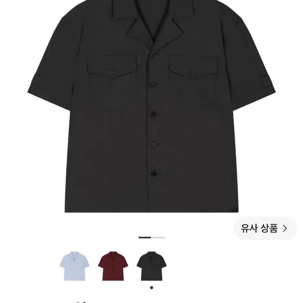 [BUNJANG] Waviness Frame Two Pocket Half Shirt Charcoal Size 2 / 웨이비니스 프레임 투포켓 하프셔츠 차콜 2