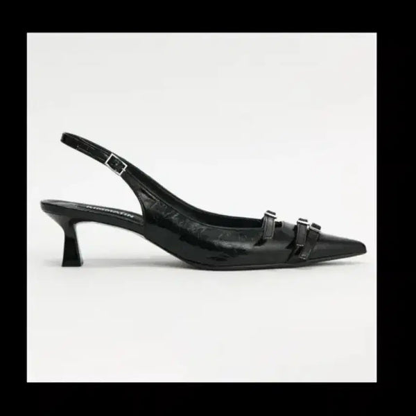 [BUNJANG] Matine Kim Buckle Stiletto Slingback Heels Black / 마뗑킴 킴마틴 버클 스틸레토 슬링백 힐 구두 블랙