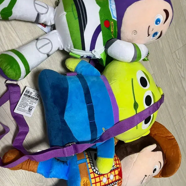[BUNJANG] Disney Pixar Toy Story Buzz Lightyear Woody Alien Plush Bag Set (3 Types) / 토이스토리 버즈 우디 알린 봉제 가방 3종