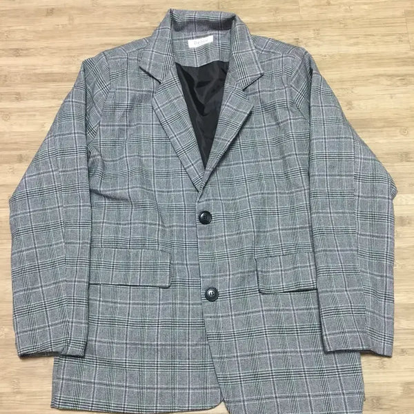 [BUNJANG] Ably Zigzag Check Pattern Suit Jacket / 체크 패턴 재킷 자켓 에이블리지그재그 정장 재킷