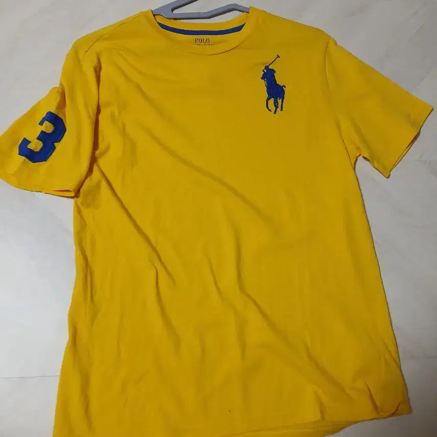 [BUNJANG] Polo Ralph Lauren Big Pony Short Sleeve T-Shirt Yellow L/G (Women's M) / 폴로 랄프로렌 빅포니 반팔 옐로우L/G(14~16,여성m)