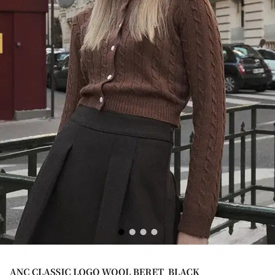 [BUNJANG] ANC Classic Logo Wool Beret Black / ANC 클래식 로고 울 베레모 블랙