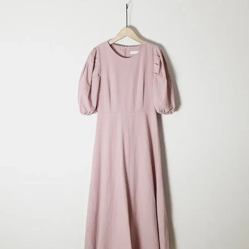 [BUNJANG] Pink Linen Blend Long Dress / (새) 핑크 린넨 롱 원피스