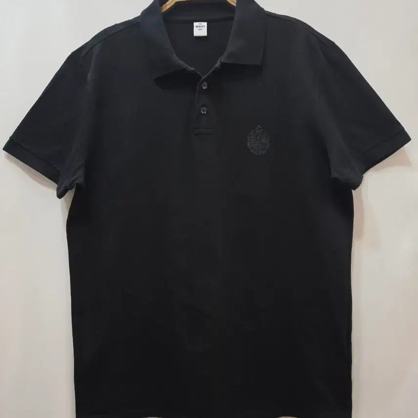 [BUNJANG] Berluti Logo Embroidered Black Pique Cotton Polo Shirt / (정품)벨루티 로고 자수 카라 폴로 셔츠 블랙_21년 매장판