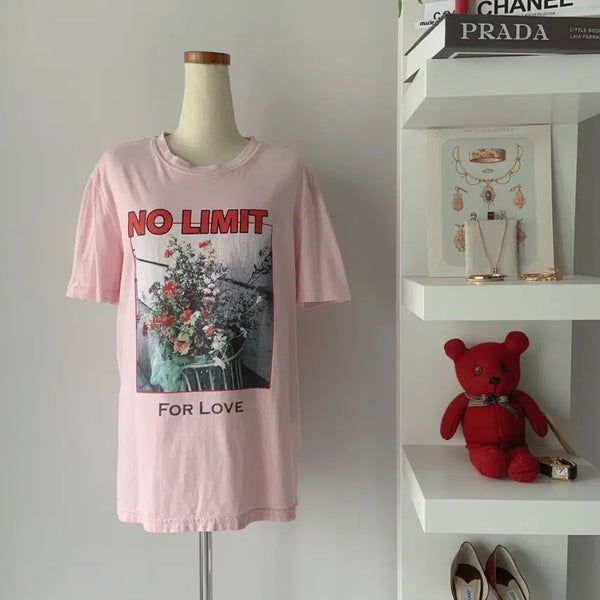 [BUNJANG] Sandro No Limit Flower Printing T-shirt / 산드로(Sandro) NO LIMIT 플라워 프린팅 티셔츠