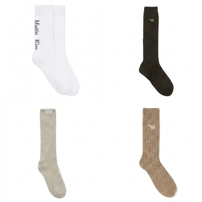 [BUNJANG] Matinkim Logo Wool Blend Crew Socks / 마뗑킴 양말 로고 울 블렌드 크루 삭스 새상품