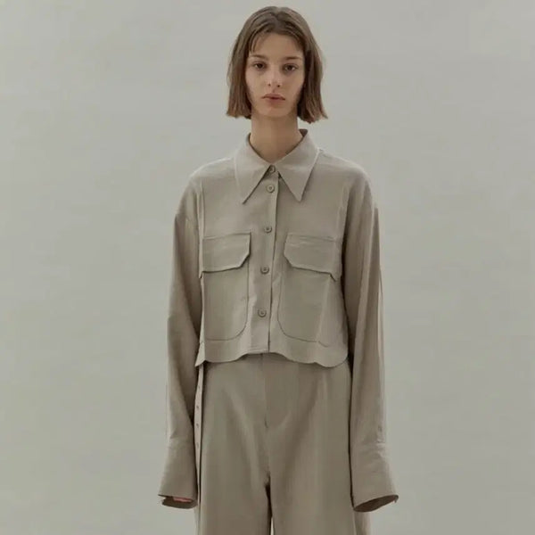 [BUNJANG] LOW CLASSIC Pocket Short Shirts Peach S / [거의 새상품] LOW CLASSIC 포켓 셔츠 피치 S