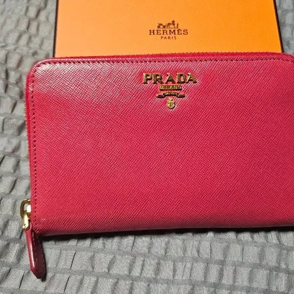 [BUNJANG] Prada Saffiano Hot Pink Medium Wallet / 프라다 사피아노 핫핑크 중지갑