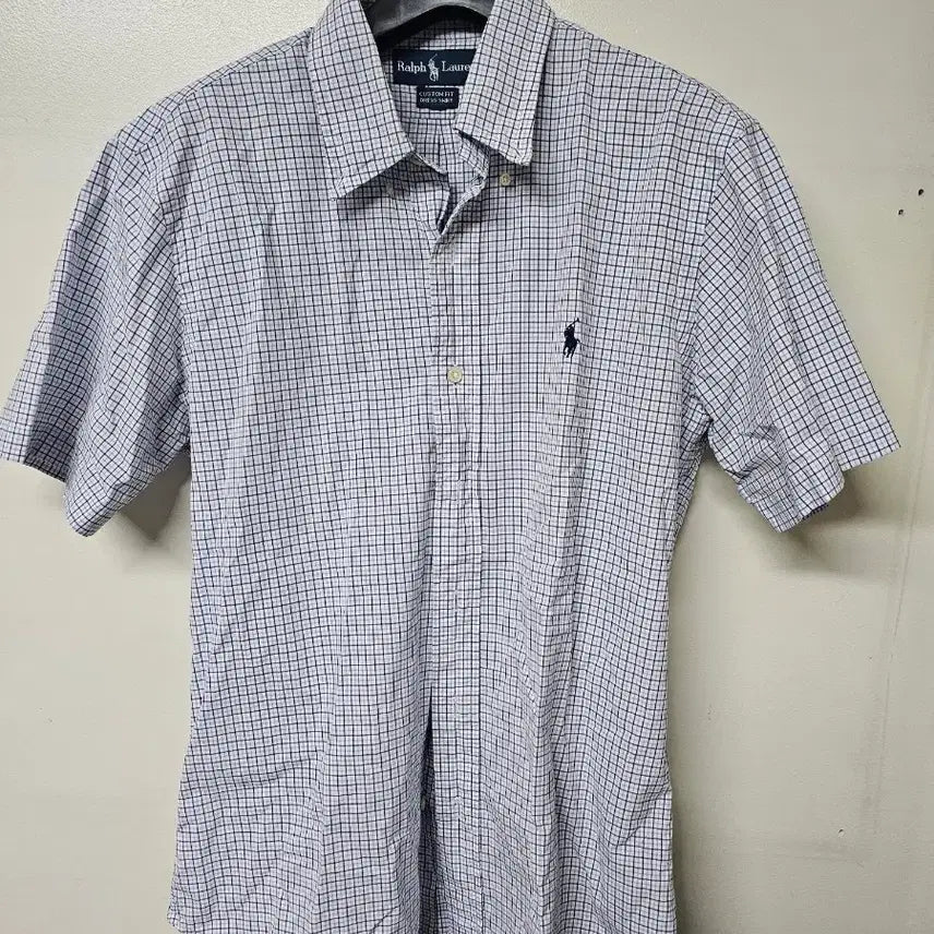 [BUNJANG] Polo Ralph Lauren Custom Fit Dress Short Sleeve Checkered Shirt L / [100]정품 폴로 랄프로렌 커스텀핏 드레스 반팔 체크셔츠 L