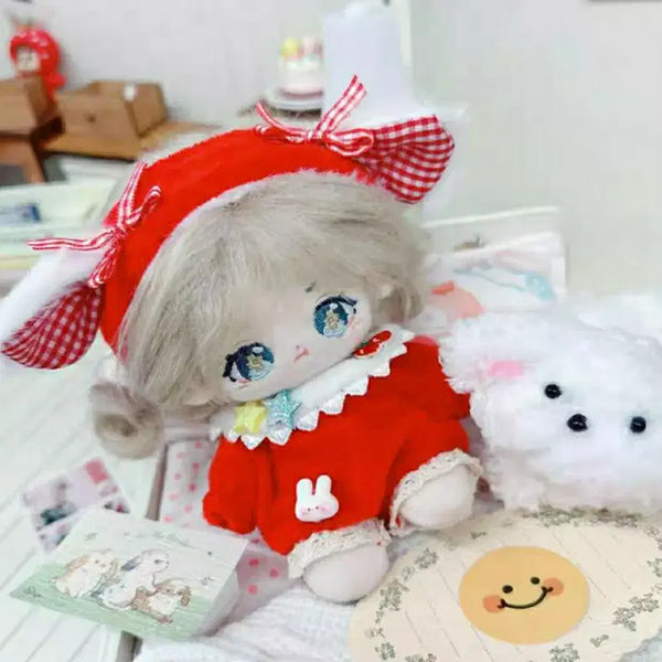 [BUNJANG] Cherry Check Ribbon Sheep Headband 10cm Doll Clothes / 새상품) 체리체크 리본양 헤어밴드 10cm 인형옷 솜인형