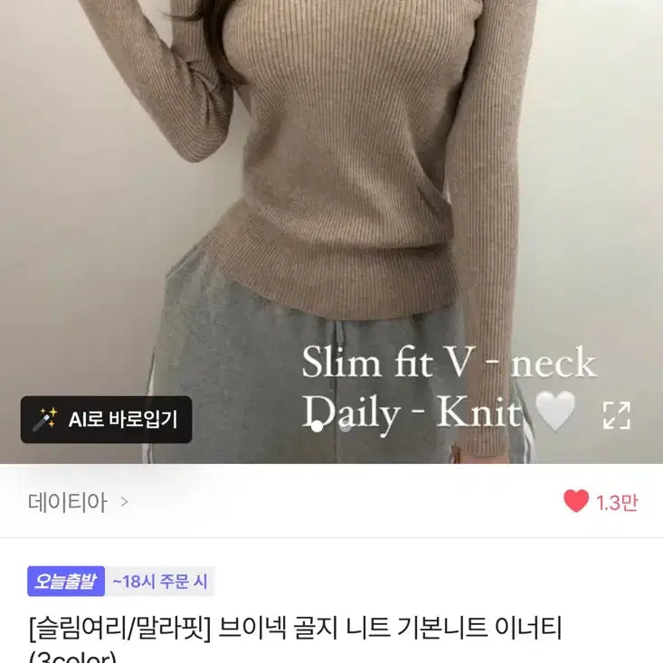 [BUNJANG] Ably V-Neck Ribbed Knit / 에이블리 브이넥 골지 니트