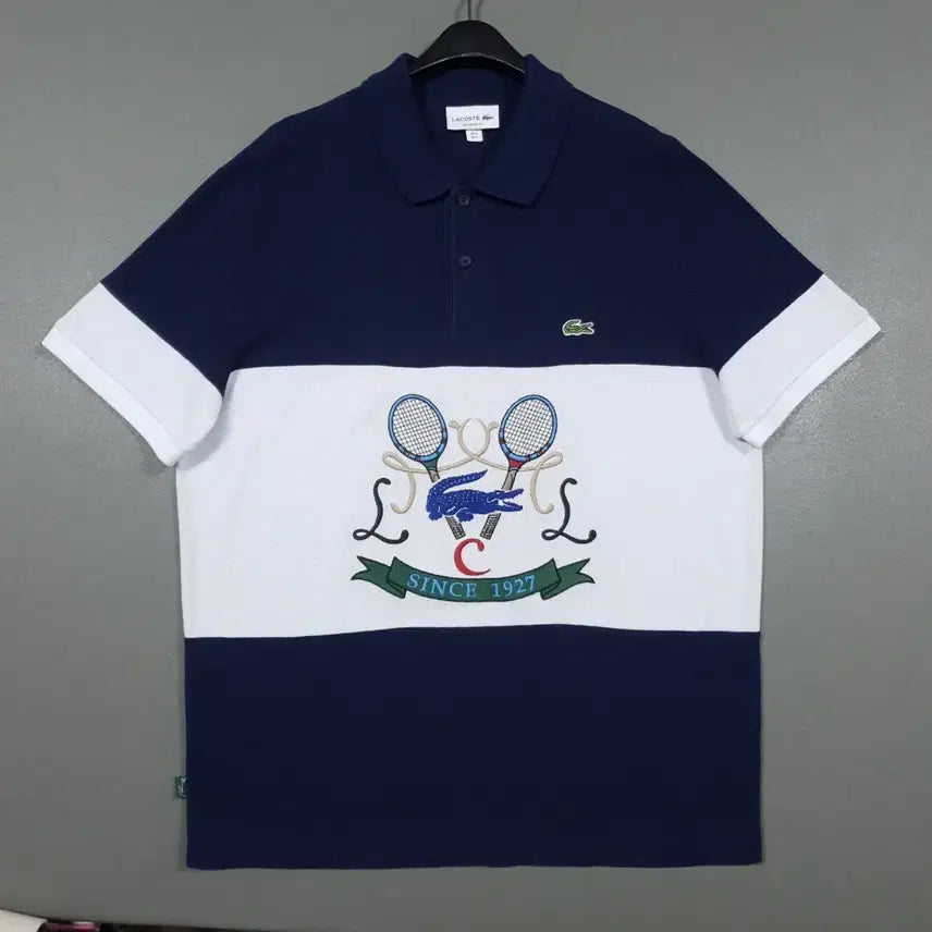 [BUNJANG] Lacoste New Regular Fit Tennis Embroidered Cotton Short Sleeve Polo Shirt / L) 라코스테 신형 레귤러핏 테니스 엠브로이드 코튼 폴로 셔츠 반팔 카라티