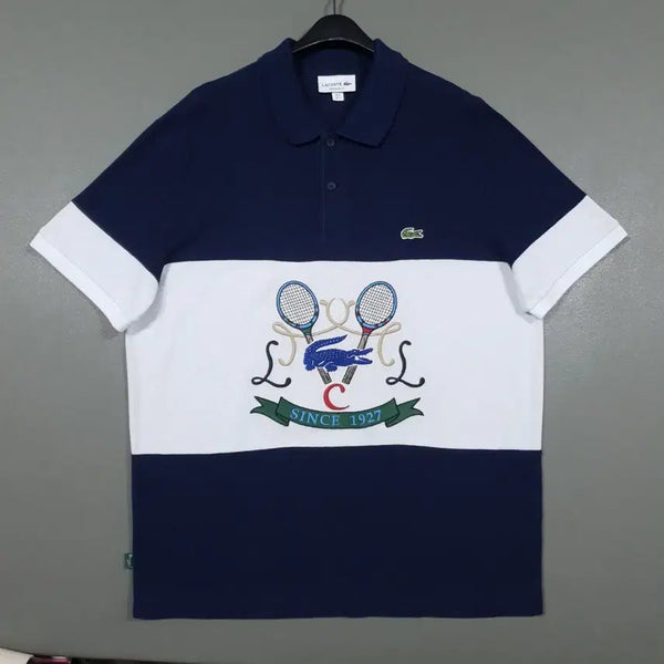 [BUNJANG] Lacoste New Regular Fit Tennis Embroidered Cotton Short Sleeve Polo Shirt / L) 라코스테 신형 레귤러핏 테니스 엠브로이드 코튼 폴로 셔츠 반팔 카라티