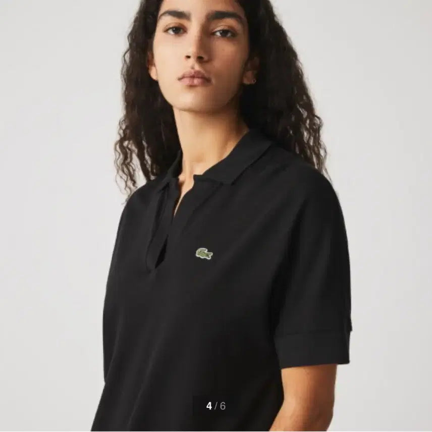 [BUNJANG] Lacoste Women's Relaxed Fit Heritage Polo Shirt (Black, S) / 라코스테 여성 릴랙스핏 헤리티지 폴로셔츠 (블랙, S) 김나영 착용