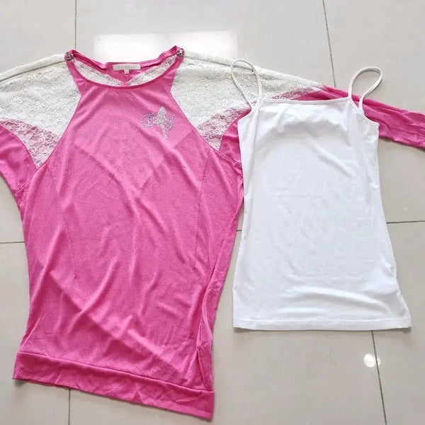 [BUNJANG] Egoist Lace T-shirt and Camisole Set (Size 55) / 에고이스트 레이스 티셔츠 나시세트 55사이즈