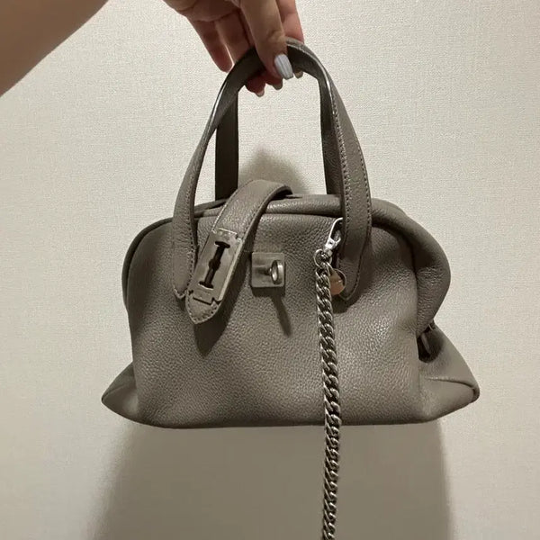 [BUNJANG] Vunque Torque Tote Small Bag Grey / 분크 토크 토트스몰백 그레이+크로스끈
