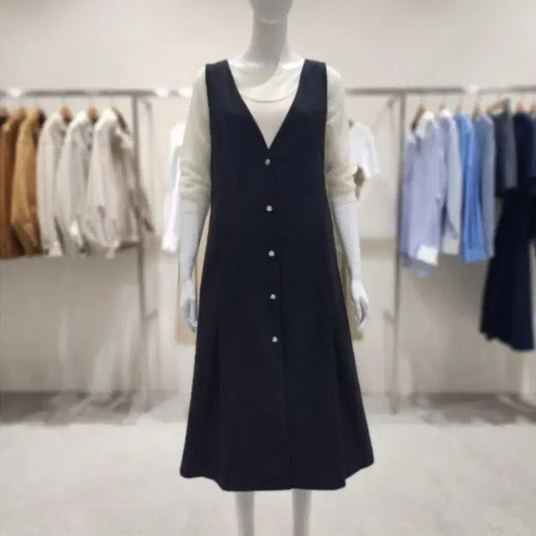 [BUNJANG] O.N ON V-Neck Sleeveless Long Dress / 온앤온 브이넥 민소매 롱원피스