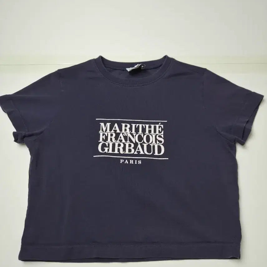 [BUNJANG] Marithe Francois Girbaud Navy Cropped Short-Sleeve T-Shirt Size S / ( 마리떼 프랑소와 저버 ) 네이비 크롭 반팔 티셔츠 S