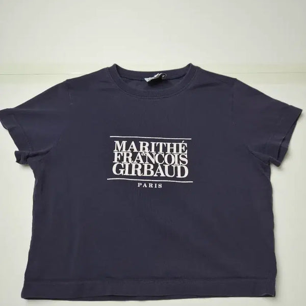 [BUNJANG] Marithe Francois Girbaud Navy Cropped Short-Sleeve T-Shirt Size S / ( 마리떼 프랑소와 저버 ) 네이비 크롭 반팔 티셔츠 S