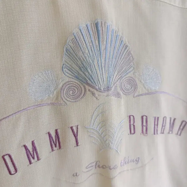 [BUNJANG] Tommy Bahama 100% Silk Embroidered Hawaiian Shirt / 실크100셔츠. 토미바하마 자수 하와이셔츠