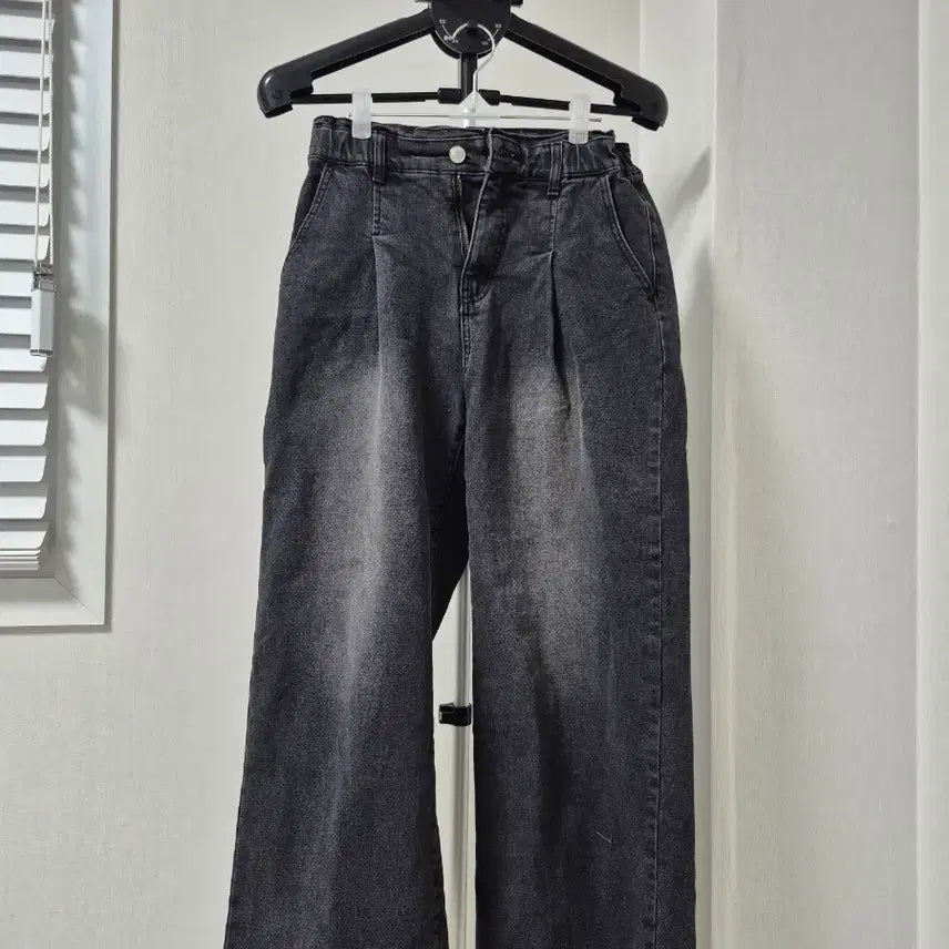 [BUNJANG] Roem Black Denim Wide Pants / 로엠 블랙데님바지