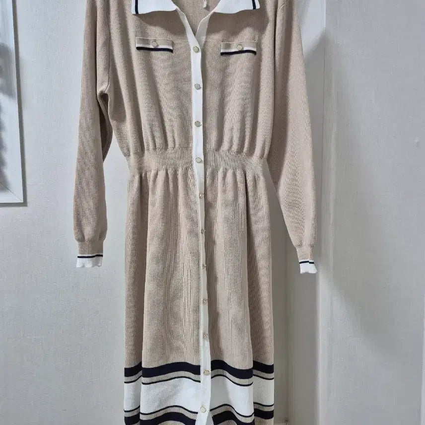 [BUNJANG] Recover Knit Long Dress Beige / 레코버 니트원피스