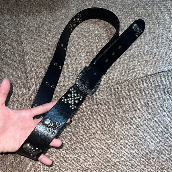 [BUNJANG] Studded Western Leather Belt / 스터드 웨스턴 레더 벨트