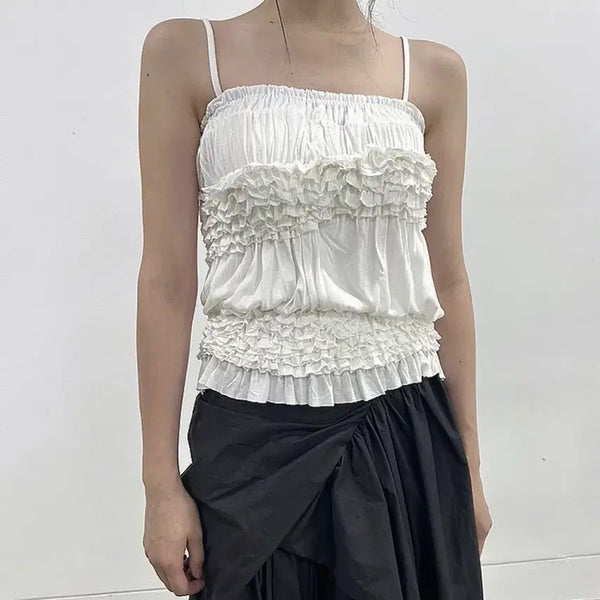[BUNJANG] FLAREUP Draped Wrinkle Sleeveless White / FLAREUP플레어업 Draped Wrinkle Sleeveless (FL-178_White)