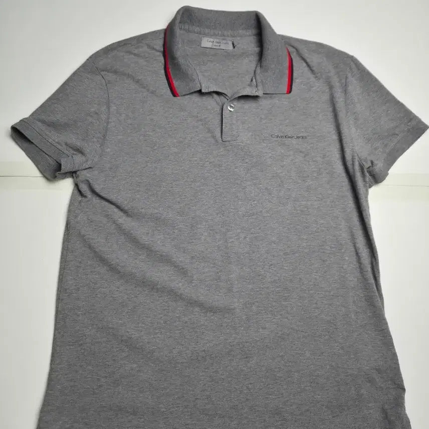 [BUNJANG] Calvin Klein Jeans Grey Slim Fit Polo T-Shirt L / ( 캐반틀라인 진스)그레이 슬림핏 폴로티셔츠 L