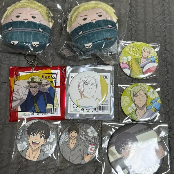 [BUNJANG] Jujutsu Kaisen Nanami & Haibara Can Badge & Acrylic Keychain Set / 주술회전 나나미 하이바라 캔뱃지 쿠지 후와코로링 전시회 캔뱃지 아크릴 키링