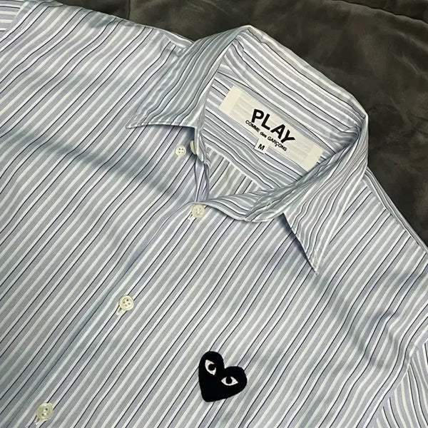 [BUNJANG] Comme des Garçons Black Heart Stripe Shirt M / 꼼데가르송 블랙하트 스트라이프 셔츠 M
