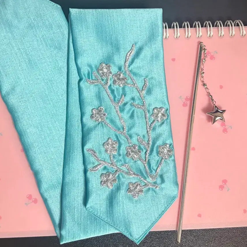 [BUNJANG] Traditional Korean Hair Tie (Daenggi) with Star Hairpin Set / 댕기 머리끈 + 별 비녀