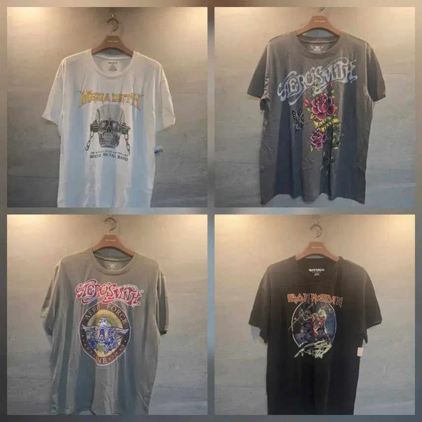 [BUNJANG] Aerosmith Megadeth Iron Maiden Band T-Shirt XL / Aerosmith, Megadeth, Iron Maiden 밴드 티셔츠.