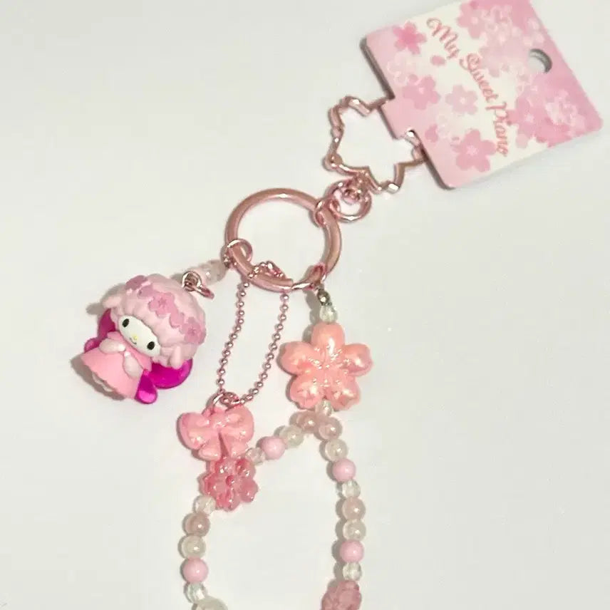 [BUNJANG] Sanrio Original Cherry Blossom Series My Sweet Piano Mascot Bead Keyring Strap / 산리오 오리지널 벚꽃 시리즈 마스코트 비즈 키링 스트랩 봄 마이스위트피아노